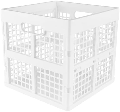 Eslite 3-Pack Collapsible Plastic Storage Crates,Foldable Crates for Storage,16L (White) - Image 3