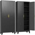 GAIOUS 74.8" Tall Kitchen Pantry Cabinet, Metal File Storage Cabinet Black by GAIOUS