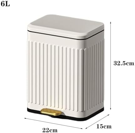 Stylish Stainless Steel Smart Trash Can with Soft Close Lid Step Open Pedal Fingerprint Proof Retro Design 6/13 Liter Capacity Bathroom Wastebasket (Orange) - Image 2