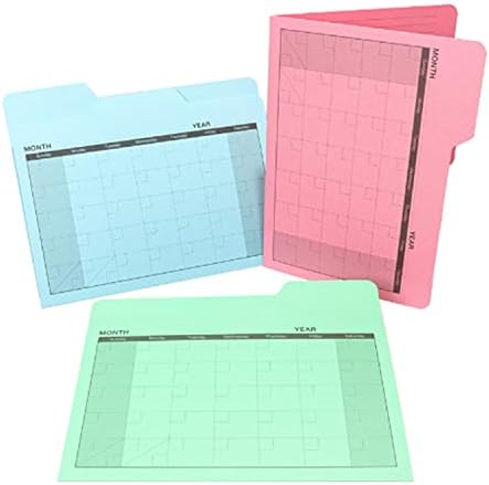 Find It File Folders - Pack of 12 Tabbed, Letter Size Calendar Filing Folders for Office, School and Home Organization, Back to School Supplies for College Students - Assorted Colors - Image 5