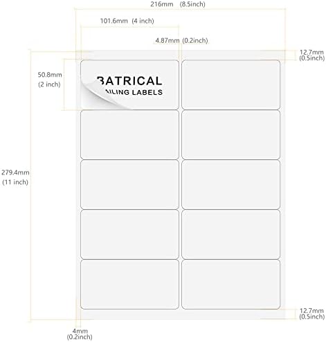 2"×4" Shipping Labels 300 Labels Sticker Paper for Laser/Ink Jet Printer mailing Labels 8.5"×11" White 10 per Sheet - Image 2