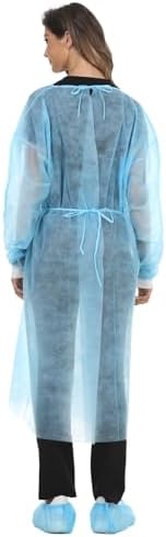 Disposable Isolation Gown Polypropylene Lab Gowns Knit Cuff Long Sleeve - Image 3