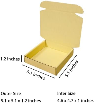 50 Pack 5.1x5.1x1.2 in Butter Yellow Shipping Boxes - Image 2
