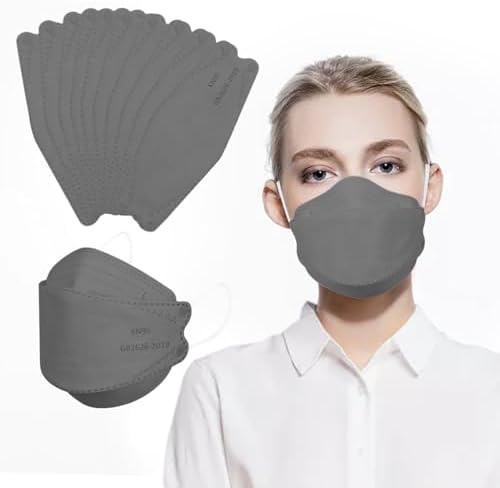 Borje KN95 Face Masks for Adults 50 Pack, 5-Ply Grey Disposable Face Mask Against PM 2.5 Smoke & Dust, Filtration Efficiency 95% - Image 2