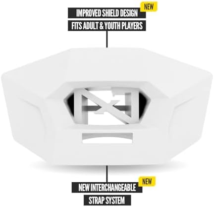 Nxtrnd One Pro Football Mouth Guard, Interchangeable Strap, Fits Adult & Youth (White) - Image 3