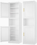 Ckzbx Tall Narrow Storage Cabinet 66.93" H Tall Bathroom Cabinets Metal Pantry Cabinet, 4 Adjustable Shelves for Kitchen, Home Office, Living Room, Dinning Room (16 inches Wide White) by Ckzbx