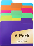 Mr. Pen- File Folders, 1/3 Cut Tab, 6 Pack, Assorted Colors, Letter Size by MrPen