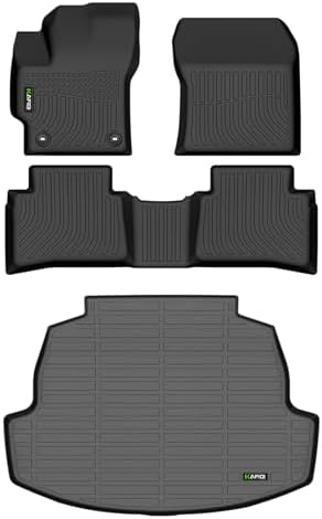 All Weather Car Floor Mats & Cargo Liner for Corolla Sedan 2020-2024 2025 2026(Include Hybrid) Custom Fit Full Set Accessories - Black (Not for Cross or Hatchback Model) by HAFIDI