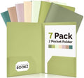 Sooez 7Pack Folders with Pockets, Plastic Pocket Folders with Extra Labels by Sooez
