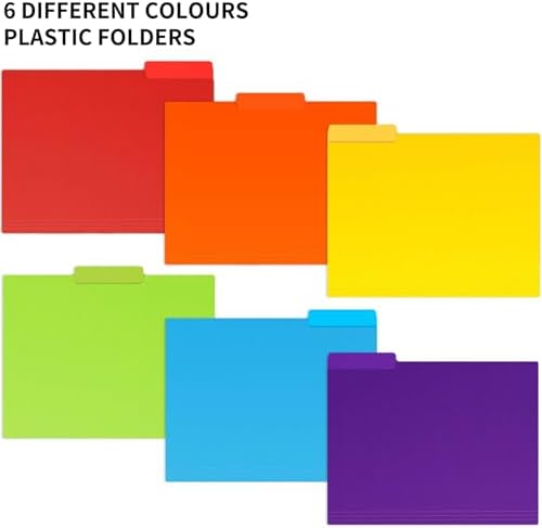 EOOUT 30pcs Colored File Folders, 9'' x 11.6'' Manilla Folders, Plastic File Folders, 3 Tab Poly Folder, 6 Colors with 40pcs Erasable Category Labels, for School and Office Supplies - Image 3