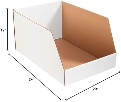 BOX USA BBINJ202412 Jumbo Open Top Bin Boxes, 20" x 24" x 12", Oyster White (Pack of 25) - Image 5