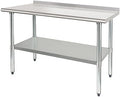 HARDURA Stainless Steel Prep & Work Table 24 x 48 Inches Backsplash by HARDURA
