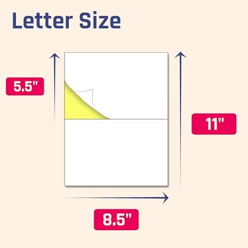 Half Sheet Labels for Printer, White Shipping Mailing Stickers - 60 Pieces - Image 2