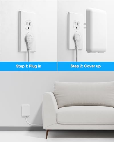 Olcorife Flat Extension Cord with Outlet Cover, Flat Plug Power Strip with 8 Outlets and 4 USB Ports, 5 FT Cord Hidden Outlet Extender for Tight Spaces - Image 4