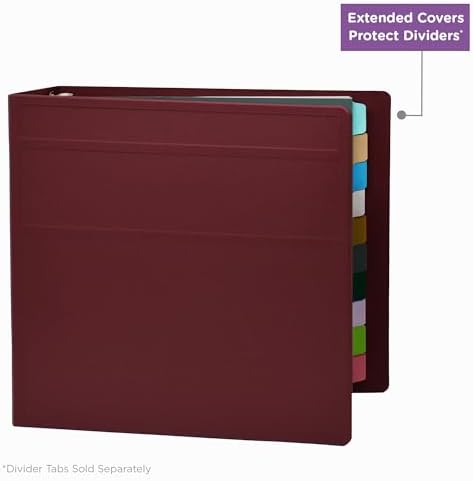 Carstens 4-Inch Heavy Duty 3-Ring Binder - Side Opening, Wine, Durable Plastic, No-Gap Rings, Waterproof Cover, No Pockets, Holds 600 US Letter Sheets, BPA-Free, Made in USA (1843-3R), Case of 10 - Image 6