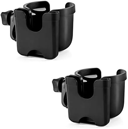 Accmor Stroller Cup Holder with Phone Holder, Bike Cup Holder, Walker Scooter Wheelchair Cup Holder Attachment, Universal Cup Holder for Uppababy Graco Strollers by Accmor