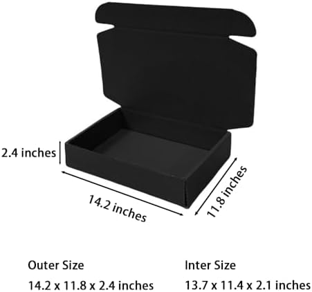 20 Pack 14.2x11.8x2.4 in Black Shipping Boxes - Image 2