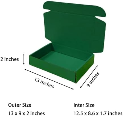 30 Pack 13x9x2 in Hunter Green Shipping Boxes - Image 2