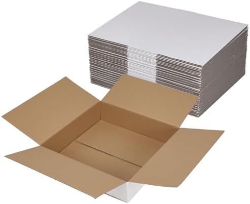 Hoikwo 12x12x3 Large Thin White Shipping Boxes Set of 25 by Hoikwo