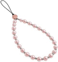 Phone Charm Beaded Strap Cute Cell Phone Wrist Straps String Accessories Hand Aesthetic Lanyard Wristlet Chain for iPhone 17 Pro Camera Case AirPods Bags Keychains Women Girls Rose Gold Pearl by Casecond