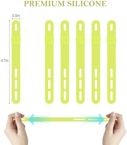 Donruby 30Pcs Silicone Cable Ties, Reusable Cord Organizer Straps, Green - Image 2