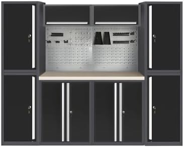 JZD Free Standing Garage Tool Storage Cabinets and Workbench with Lockable Cabinets, for Auto Repair Shop, Workshop by JZD