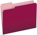 Pendaflex Colored File Folders, 100 Pack, Letter Size (8.5" x 11"), 3 Tabs, Burgundy, Light Interiors for Clearer Labels & Fewer Misfiles, A Colorful Way to Organize Projects by TOPSProducts