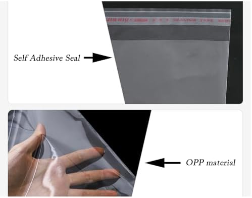 10"x13" Self Sealing Cellophane Bags, 100 Pack - Image 4