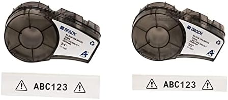 Brady Authentic (M21-750-595-WT) All-Weather Vinyl Label for Indoor/Outdoor ID & Authentic (M21-500-595-WT) All-Weather Vinyl Label for Indoor/Outdoor ID, Lab and Equipment Labeling by BradyCorp