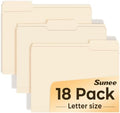 SUNEE File Folders, 18 Pack Manilla Folders 8.5 x 11, 1/3 Cut Tab for Easy Labeling and Organization, Durable Standard Paper for Home, Office, School Filing by SUNEE