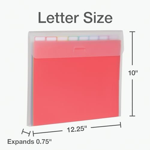 Oxford Portable File Organizer, 8 Plastic File Folders, Clear Case, Storage for Home and Office, Document Organizer, Holds 8-Tab Poly Project Folders, Letter Size, Assorted Colors, 2 Pack (52022) - Image 4