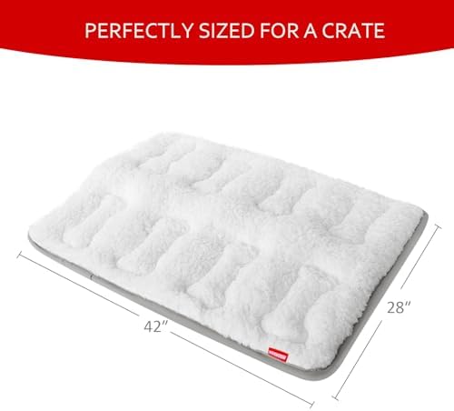 Dog Bed Crate Mat(42" X 28"), Soft Plush Dog Bed Pad - Image 4
