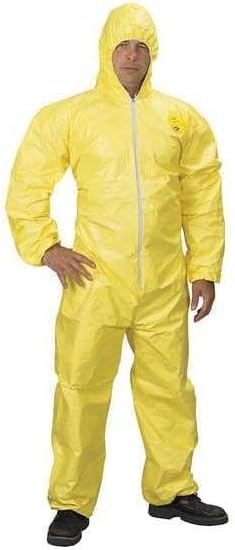 DuPont Tychem 2000 QC127S Disposable Chemical Resistant Coverall with Hood, Elastic Cuff and Serged Seams, Yellow, X-Large (Pack of 12), Model:QC127SYLXL00 - Image 2
