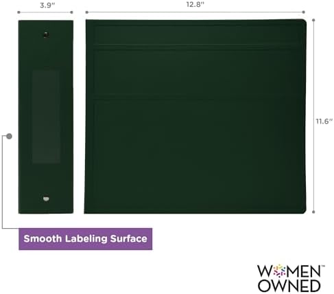 Carstens 4-Inch Heavy Duty 3-Ring Binder - Side Opening, Forest Green, Durable Plastic, Precision No-Gap Rings, Waterproof Cover, No Pockets, Holds 600 US Letter Sheets, BPA-Free Made in USA (1850-3R) - Image 3