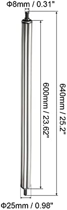 PATIKIL Conveyor Roller 1" Diameter 24" Length, Stainless Steel Gravity Transmission Replacement Part Galvanized End, Silver - Image 2
