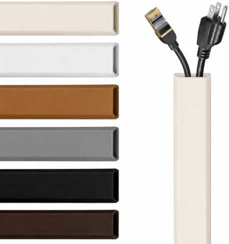 TV Cord Hider – Flexible Wall Cord Cover Slim Design Silicone Cable Raceway - Self Adhesive, Cut to Size Design for Hiding Wires on Wall - Clean Home Setup Cable Concealment (Off-White 3 Feet) by RubberBond