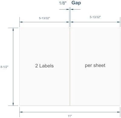 Shipping Labels with Self Adhesive, Square Corner, for Laser & Inkjet Printers, 8.5 x 5.5 Inches, White, Pack of 1000 Labels - Image 3