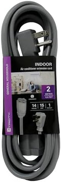 Xtricity 6 FT Heavy Duty Air Conditioner and Appliance Extension Cord, 14 Gauge, 15 Amp, ETL Listed, Grey by Xtricity