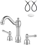 Aolemi Widespread Bathroom Sink Faucet 3 Hole Metal Lever Polish Chrome by Aolemi