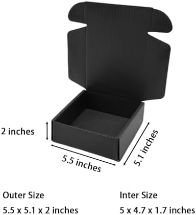 50 Pack 5.5x5.1x2 in Black Shipping Boxes - Image 2