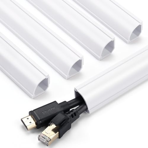 ZhiYo 12ft Corner Cable Hider for 2 Cords, Hide Wires in Wall Corners White by ZhiYo