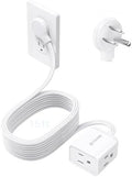 TROND Rightward Flat Plug Extension Cord 15ft for Small Tight Spaces, White by TRONDOfficial