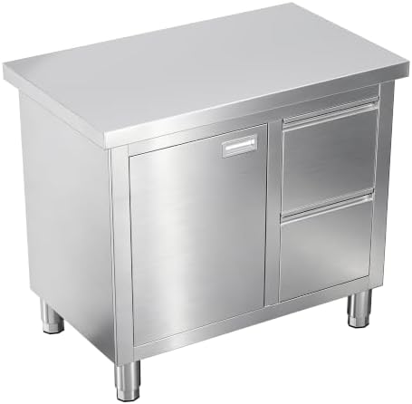 Jocisland 24x36 Inch Stainless Steel Work Table with Sliding Doors by Jocisland