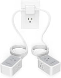 TESSAN Double Ended Flat Plug Power Strip, Twin Extension Cord 12 FT, Grey by TESSAN