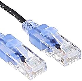 Monoprice SlimRun Cat6A Ethernet Patch Cable - Snagless RJ45 UTP Pure Bare Copper Wire 10G 30AWG 20ft Black 5-Pack - Image 3