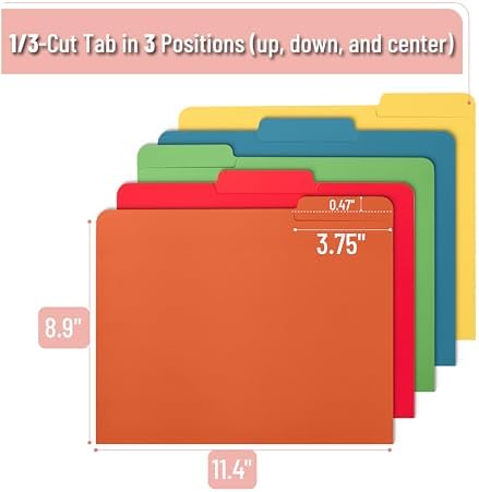 Mr. Pen- File Folders, 50 Pack, 1/3-Cut Tab, Vibrant Earthy Spectrum - Image 3