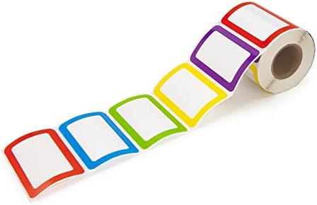 L LIKED 500 Colors Blank Name Tag Labels 3.5"x2.25" for School Office Home by LLIKED