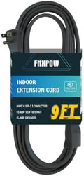 9 Ft Heavy Duty Appliance Extension Cord - 14 Gauge 3 Prong SPT-3 Cable Wire, Ideal for Air Conditioners, Refrigerators, and Major Appliances - Indoor Use, Grey by FNXPOW