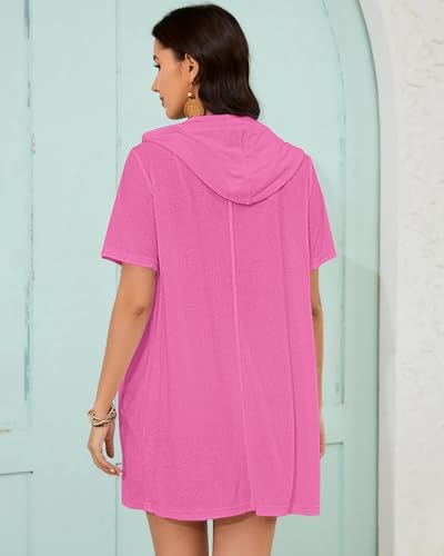 Bsubseach Terry Cloth Swim Cover Up Women Zipper Swimsuit Beach Robes - Image 5