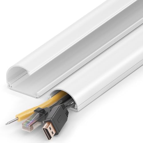 ZhiYo 34in Cord Hider for 2-4 Wall-Mounted TV Wires, 1.4" W x 0.7" H, White by ZhiYo